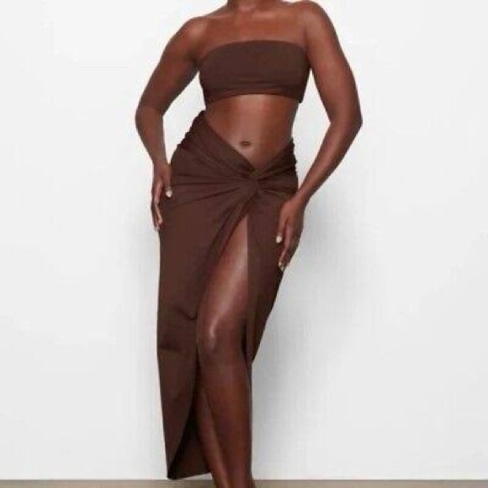 Skims Brown Sarong Wrap Cover Up